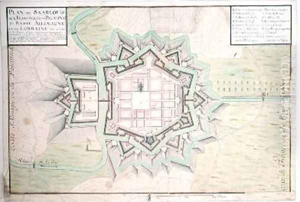 Atlas 131 E Plan of Saarlouis from Traite de Fortifications Oil Painting by Claude Masse