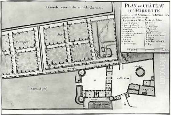 Plan of the Chateau de Forgette near Saint-Savinien from Recueil des Plans de Saintonge Oil Painting by Claude Masse