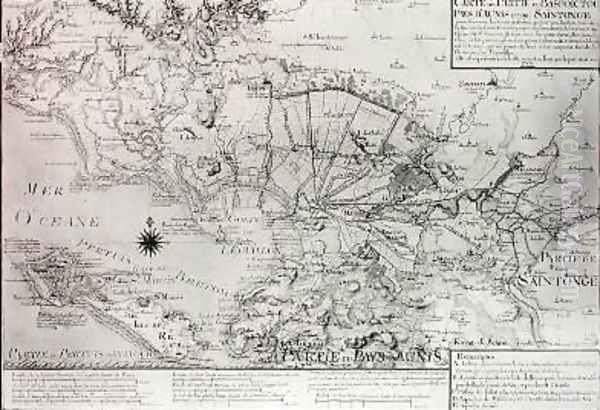 Map of Bas Poitou Aunis and Saintonge with the marshes of the Bay of Aiguillon in 1716 Oil Painting by Claude Masse