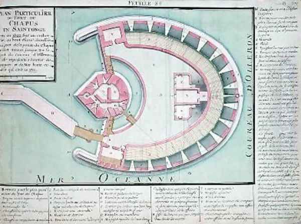 Plan of the Chapus Fort from Traite de Fortifications Oil Painting by Claude Masse