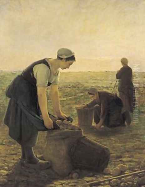 The Potato Harvest Oil Painting by Ernest Masson