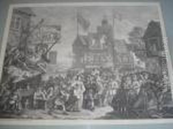 Southwark Fair Oil Painting by William Hogarth