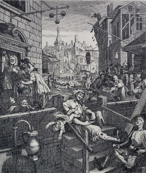 Beer Street Oil Painting by William Hogarth