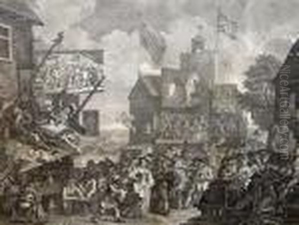 Southwark Fair Oil Painting by William Hogarth