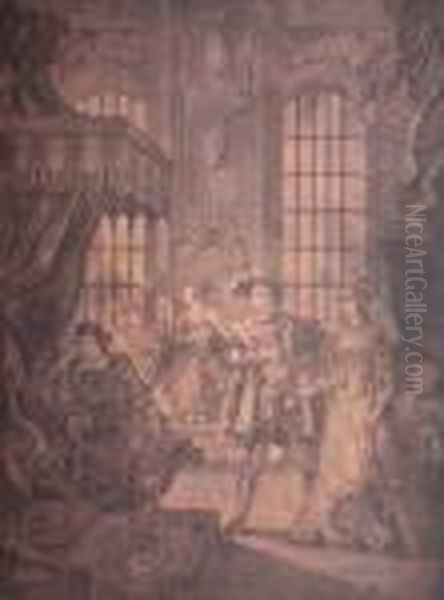 King Henryeighth And Anne Boleyn Oil Painting by William Hogarth