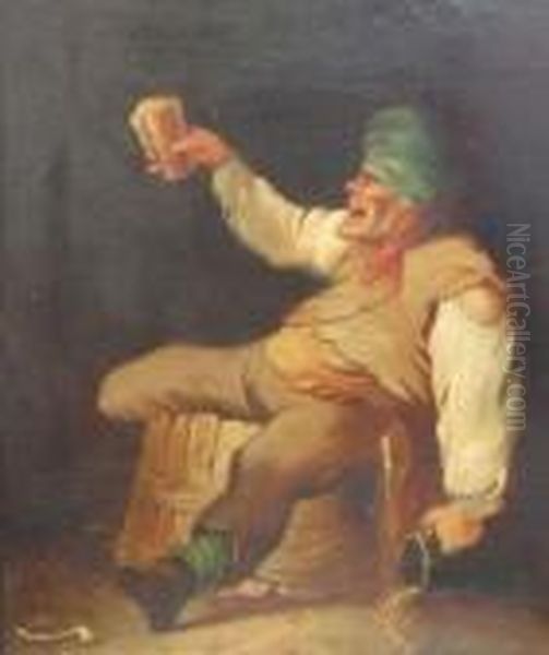 Drunken Reveller Oil Painting by William Hogarth