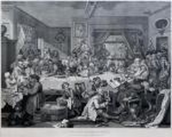 Election Entertainment Oil Painting by William Hogarth