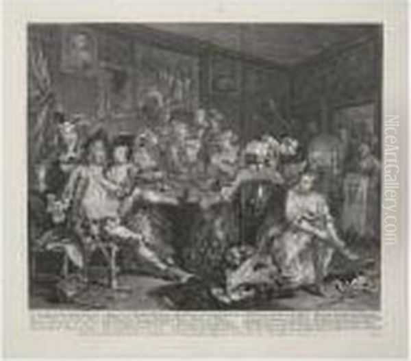 A Rare Collection Of Engravings And Etchings By And After Williamhogarth Oil Painting by William Hogarth