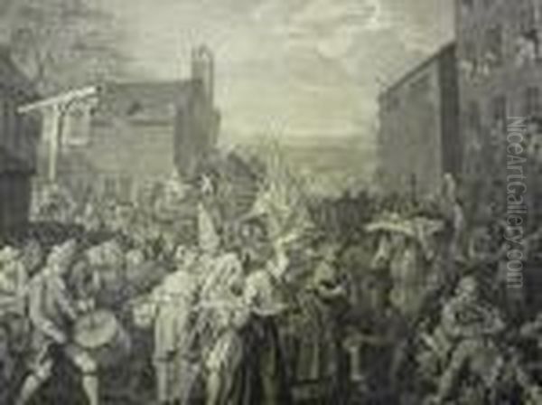 The March Of The Guards Towards Scotland Oil Painting by William Hogarth