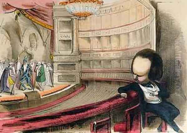 Les Bulos Graves caricature of Victor Hugo 1802-85 and of his play 'Les Burgraves 1843 from the magazine La Caricature Oil Painting by Jean Pierre Moynet