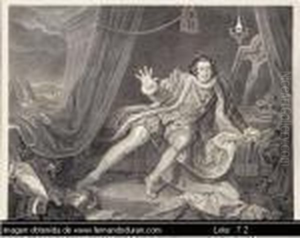 Garrick Como Ricardo Iii Oil Painting by William Hogarth