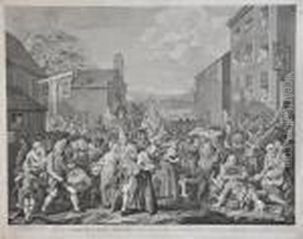 The March To Finchley Oil Painting by William Hogarth