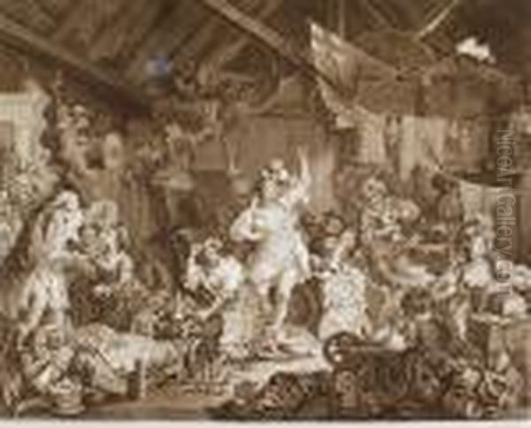 Dietro Le Quinte Oil Painting by William Hogarth