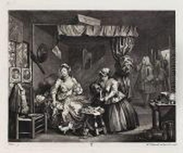 'a Harlott's Progress' (la Carriere D'une Prostituee) Oil Painting by William Hogarth