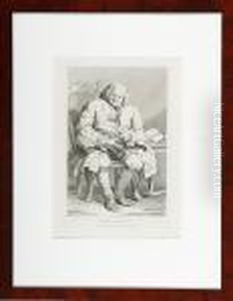 Simon Lord Lovat. Engraving. 37 X 25 Cm Oil Painting by William Hogarth