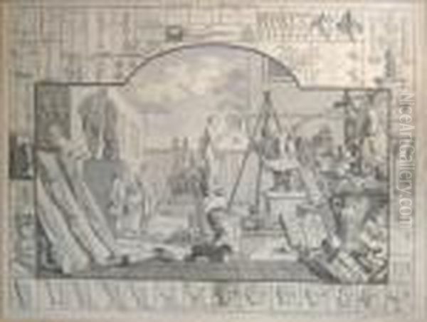 'analysis Of Beauty I & Ii', Engravings, 38cm X 51cm, Framed Oil Painting by William Hogarth