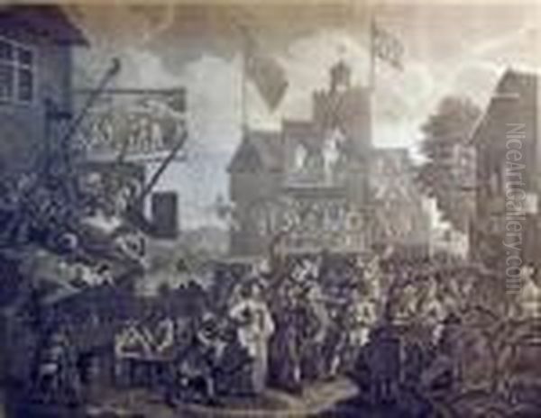 Southwark Fair Oil Painting by William Hogarth