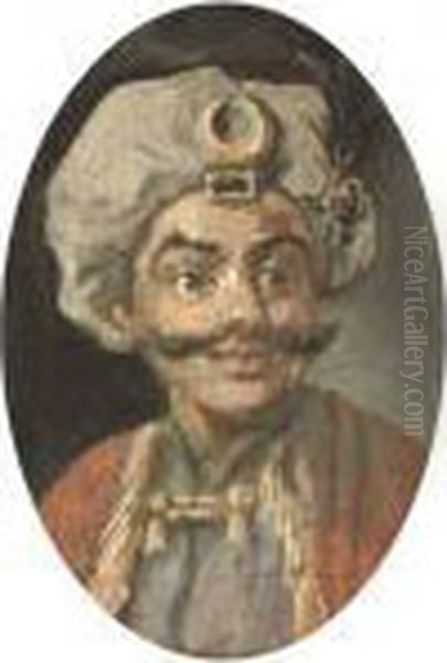 A Turk's Head: Mr Henry Mossop 
In The Guise Of Bajazet From Nicholas Rose's Play Tamerlane Oil Painting by William Hogarth