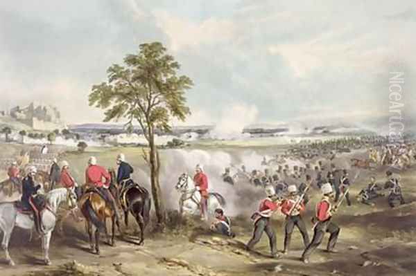 The Battle of Goojerat on 21st February 1849 Oil Painting by Henry Martens