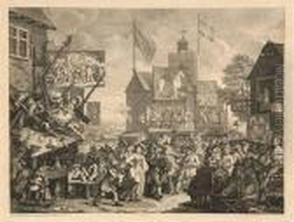 Southwark Fair Oil Painting by William Hogarth