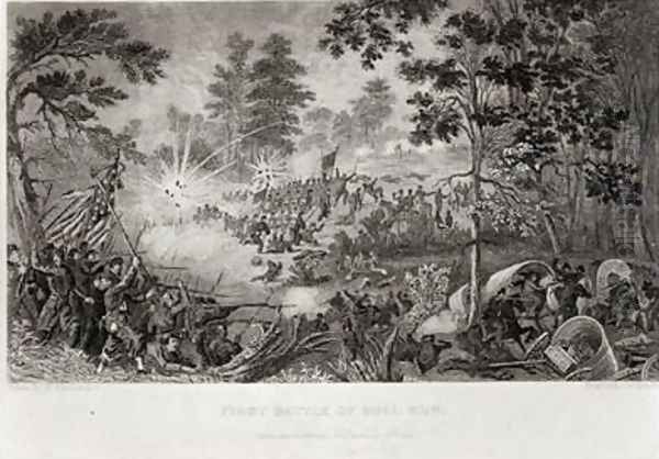 The First Battle of Bull Run 21st July 1861 Oil Painting by Momberger, William