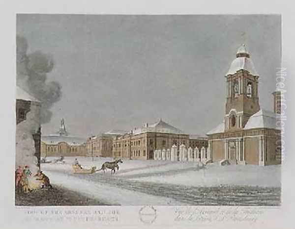 View of the Arsenal and the Foundry at St Petersburg Oil Painting by Mornay