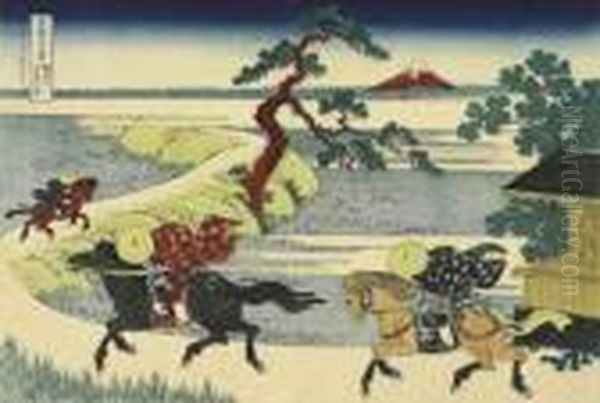 Sumidagawa Sekiya No Sato (sekiya Village By The Sumida River) Oil Painting by Katsushika Hokusai