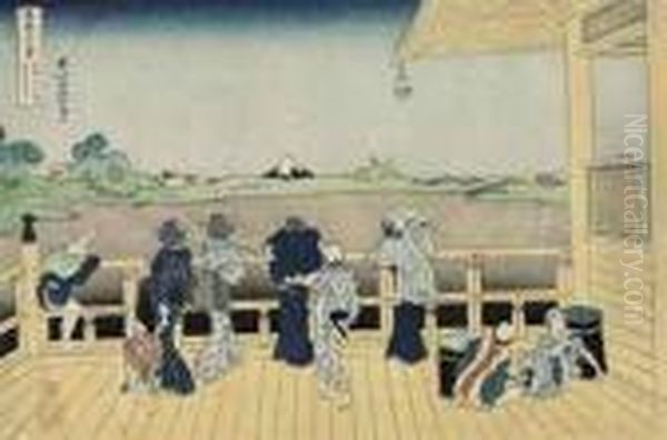 Gohyaku Rakanji Sazaido (sazai Hall Of The Five-hundred Rakan Temple) Oil Painting by Katsushika Hokusai