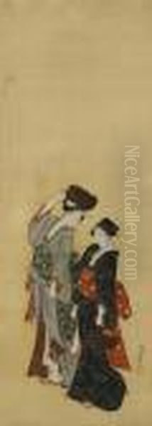 Beauties Oil Painting by Katsushika Hokusai