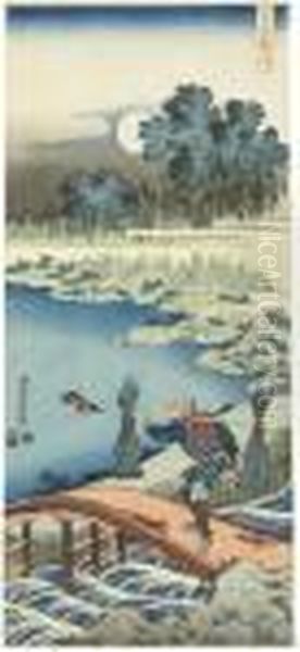 Tokusagari (carrying Rushes), 
From The Series Shika Shashinkyo (atrue Mirror Of Chinese And Japanese 
Verse) Oil Painting by Katsushika Hokusai