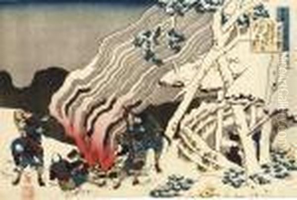 From The Series 
Hyakunin Isshu Uba Ga Etoki Oil Painting by Katsushika Hokusai