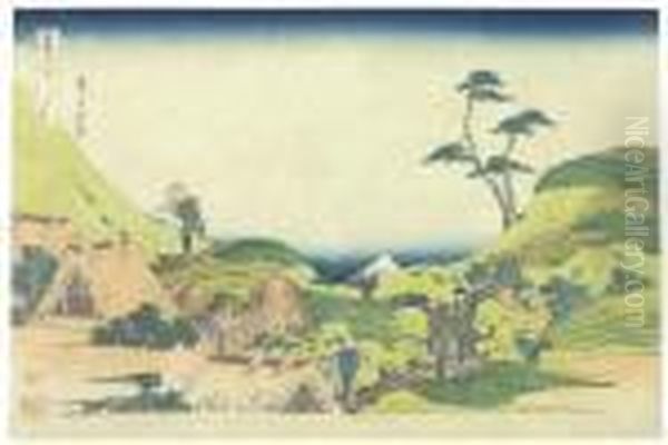 Shimo Meguro Oil Painting by Katsushika Hokusai