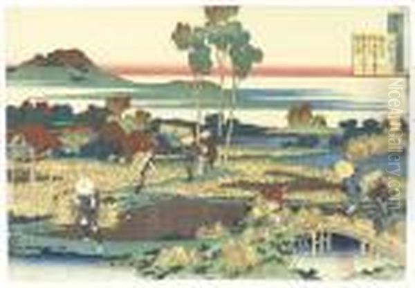 Tenji Tenno Oil Painting by Katsushika Hokusai