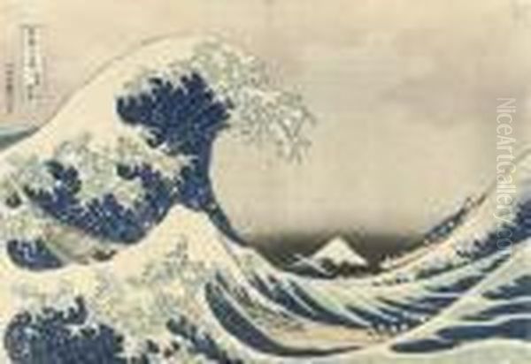 Kanagawa Oki Nami Ura [under The
 Great Wave Off Kanagawa], From The Series Fugaku Sanjurokkei Oil Painting by Katsushika Hokusai