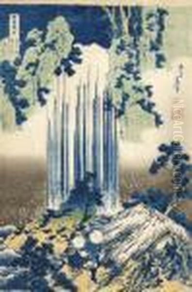 From The Series Shokoku Taki 
Meguri [a Tour Of Japanese Waterfalls], Mino No Kuni Yoro No Taki Oil Painting by Katsushika Hokusai