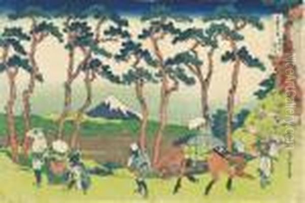 From The Series Fugaku Sanju-rokkei [thirty-six Views Of Mount Fuji] Tokaido Hodogaya Oil Painting by Katsushika Hokusai