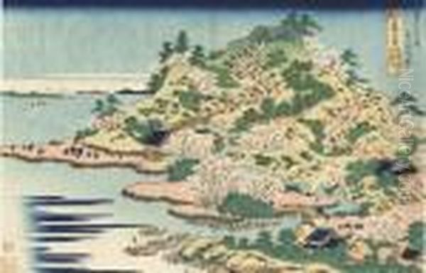 From The Series Shokoku Meikyo 
Kiran [rare Views Of Famous Bridges In All The Provinces], Sesshu 
Ajigawa Guchi Tempozan Oil Painting by Katsushika Hokusai