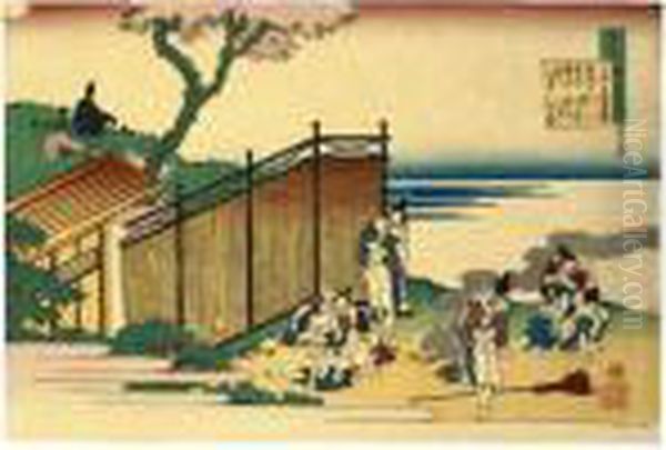 ````````hyakunin Isshu Ubaga Etoki' Oil Painting by Katsushika Hokusai