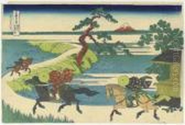 Sumidagawa Sekiya No Sato (the 
Village Of Sekiya By The Sumidariver), From The Series Fugaku 
Sanjurokkei (the Thirty-six Views Ofmount Fuji) Oil Painting by Katsushika Hokusai