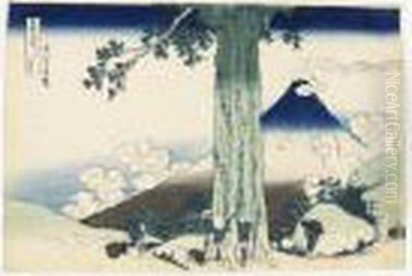 Koshu Mishimagoe. Le Col De Mishima Dans La Province De Kai Oil Painting by Katsushika Hokusai