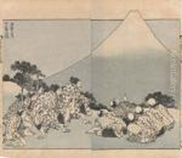 Nine Prints Oil Painting by Katsushika Hokusai