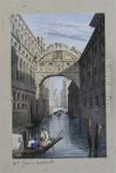 The Bridge Of Sighs, Venice Oil Painting by James Holland