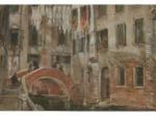 A Backwater In Venice Oil Painting by James Holland