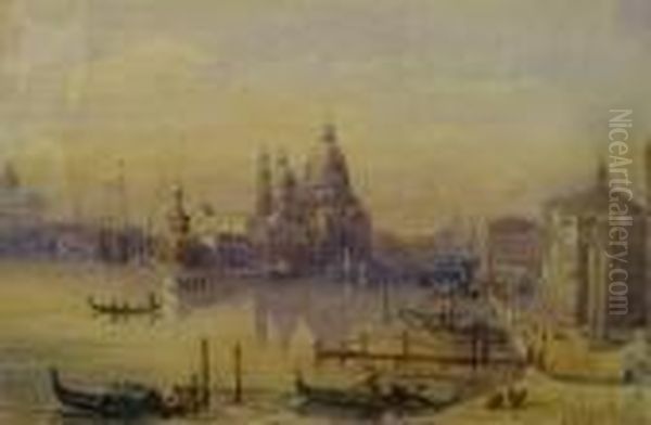 Venice With Figures Oil Painting by James Holland