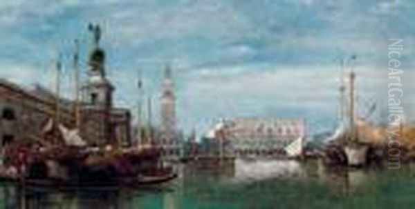 Doge's Palace And The Dogana, Venice Oil Painting by James Holland