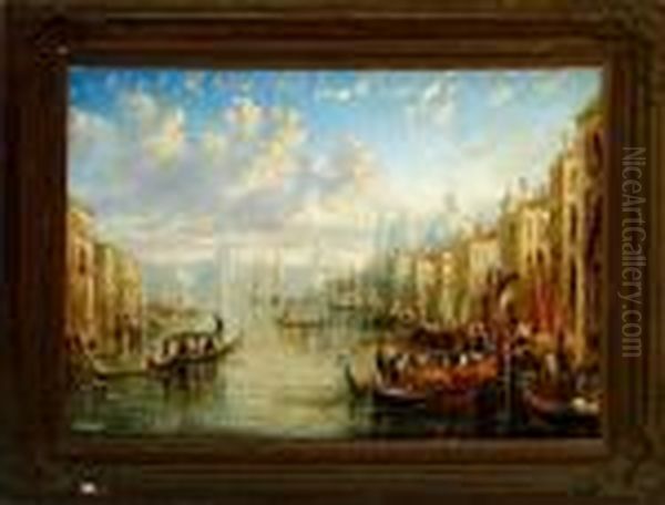 A Canal Scenery From Venice Oil Painting by James Holland