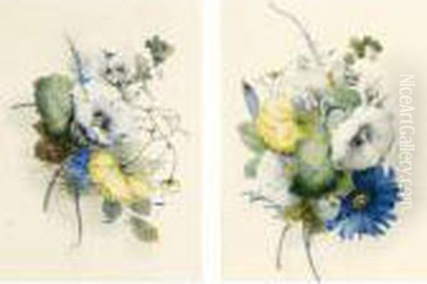 From The Collection Of The Late Michael Ingram
 

 
 
 

 
 A Pair Of Flower Studies Oil Painting by James Holland