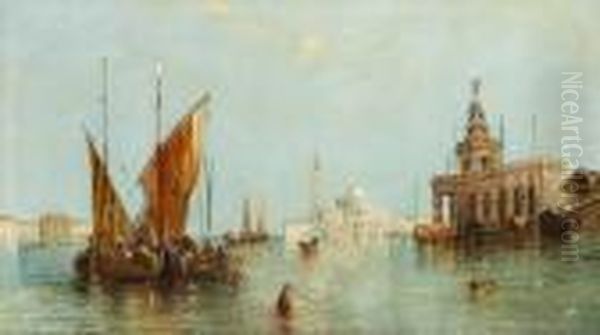 Venice, The Baccino With San Giorgio Maggiore Oil Painting by James Holland