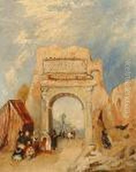 The Arch Of Titus, Rome. Oil Painting by James Holland