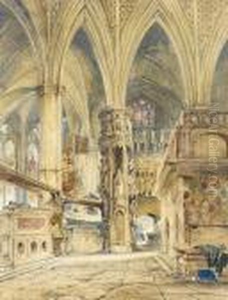 The Tomb Of Edward The Confessor, Westminster Abbey Oil Painting by James Holland